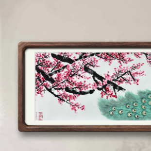 释隆一手绘作品《迎春图》180*70cm