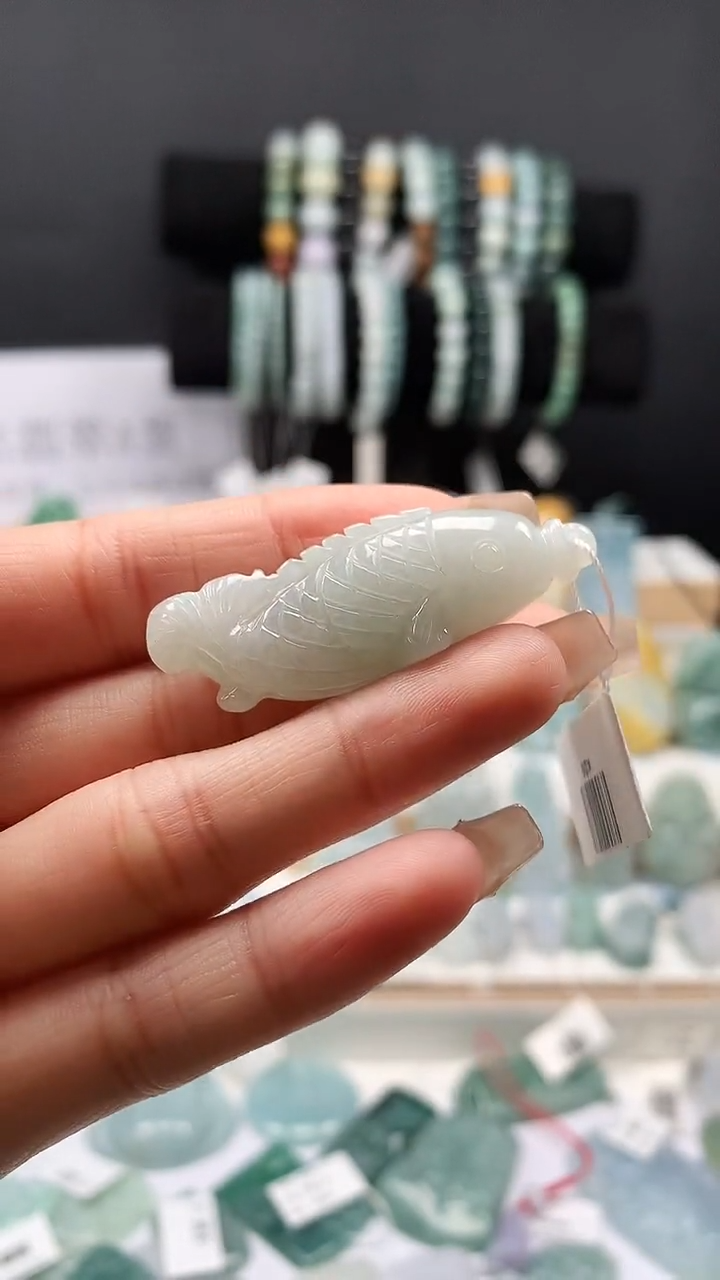 吊坠(不含链)未镶嵌翡翠56鱼