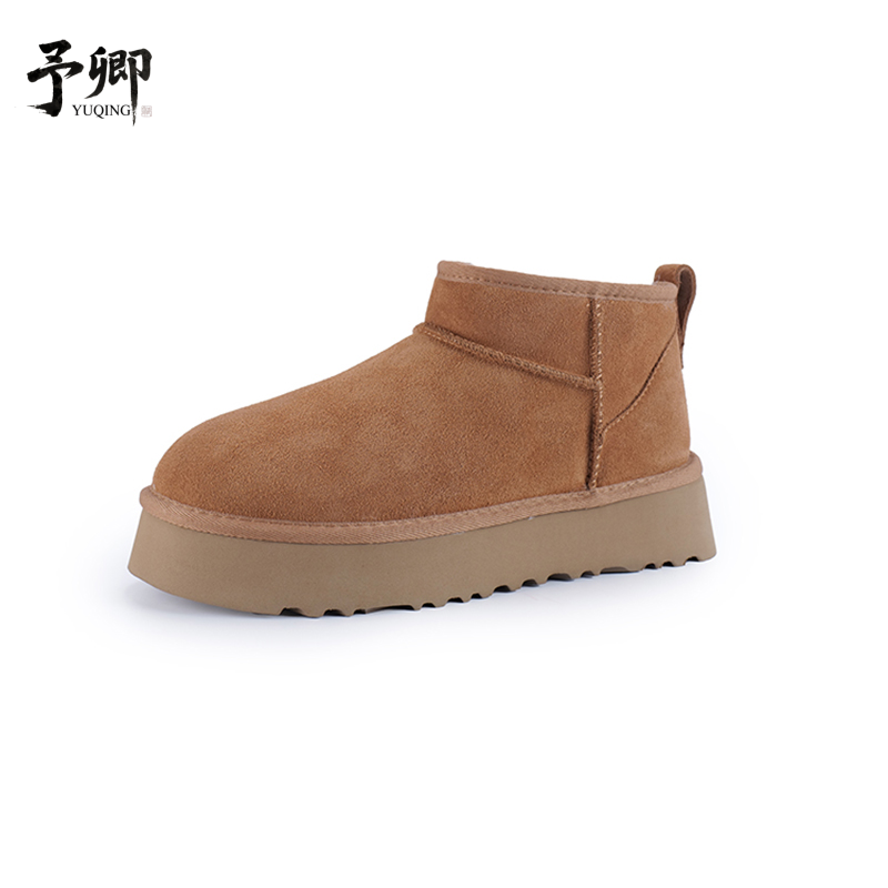 【非防水】2025冬雨同款舒适加厚保暖厚底经典真皮休闲短筒雪地靴