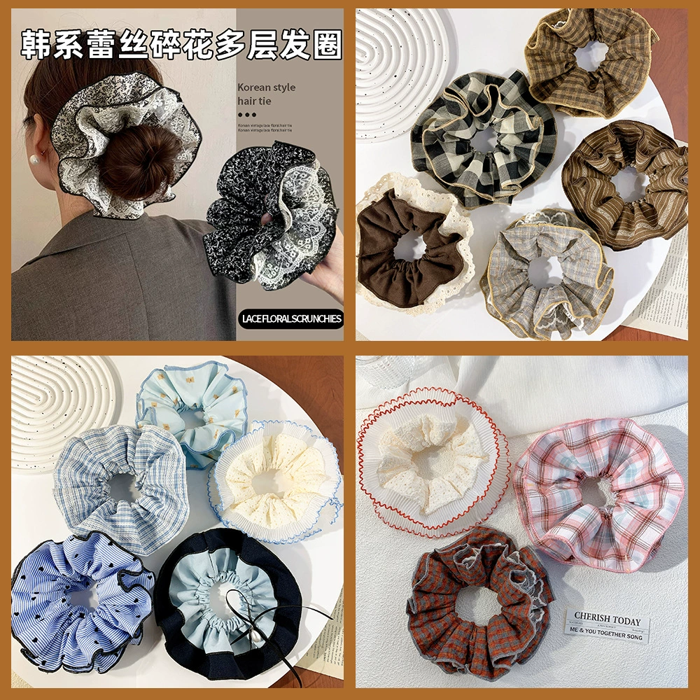 【直播间专享链接】气质少女时尚韩版蕾丝小蛮腰法式百搭大肠发圈绳