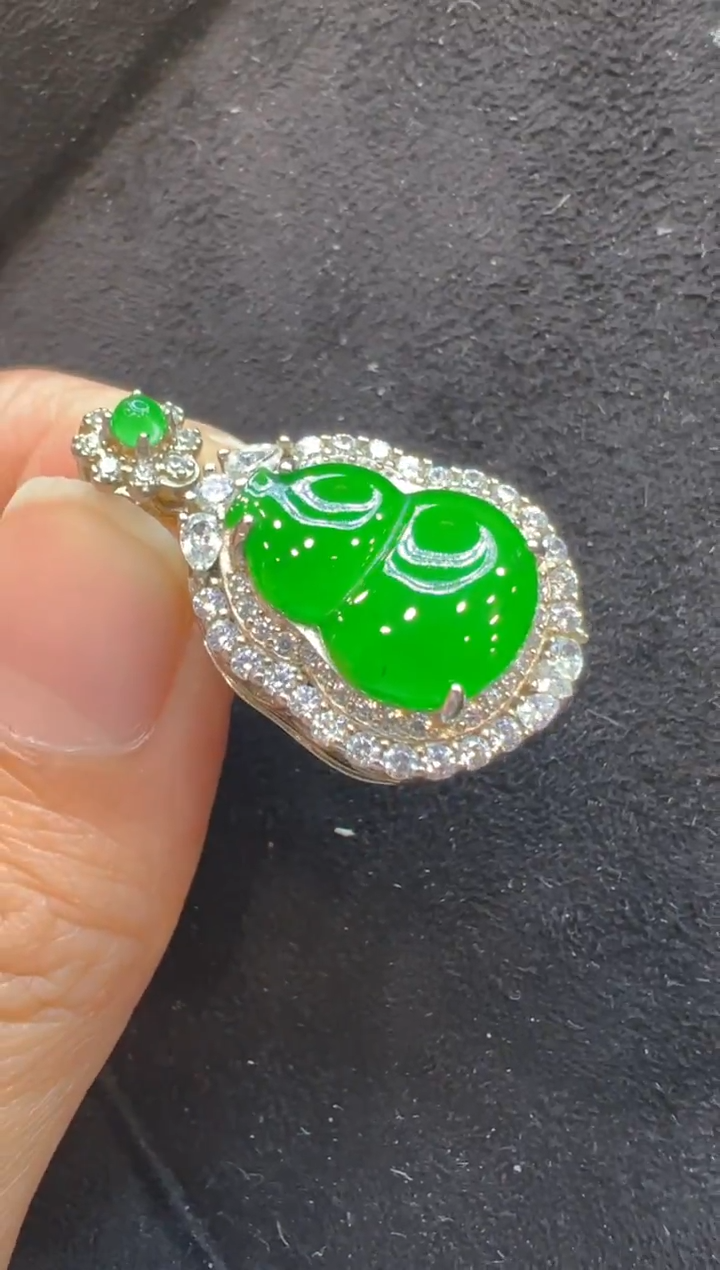 吊坠(不含链)银S925镶嵌翡翠多样性团购发一件