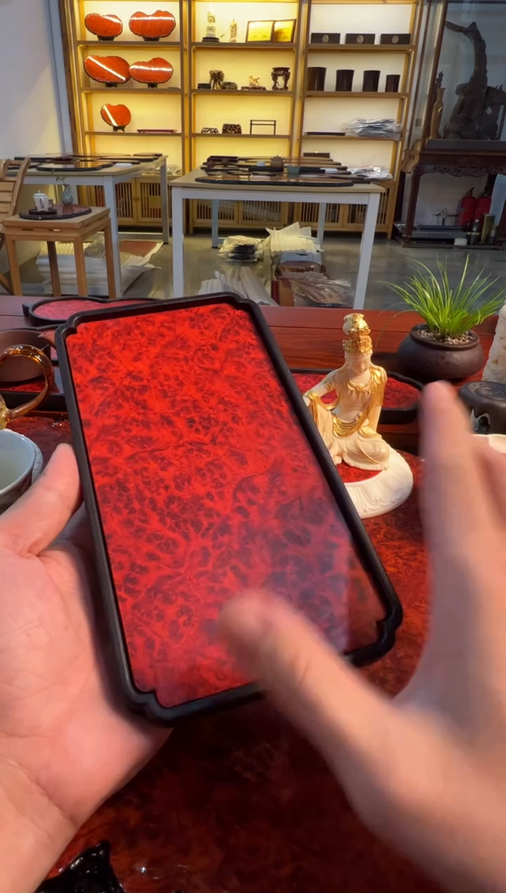 东非黑黄檀（紫光檀）（微瑕）如意长托盘