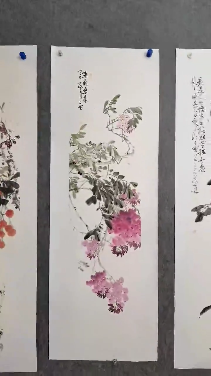 紫气东来138*35cm竖幅
