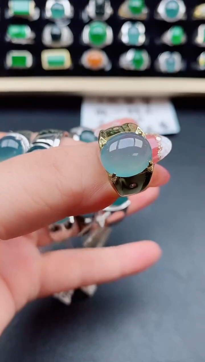 【闪购商品】翡翠戒指银S925镶嵌12121