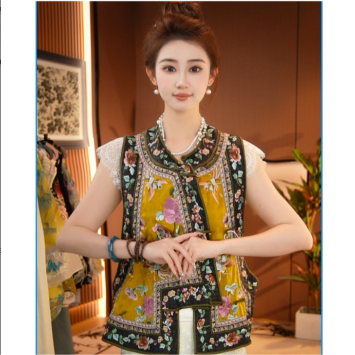 【朱门贵人】马甲国风女装精美重工刺绣上衣2025b3672关关-大女王仓