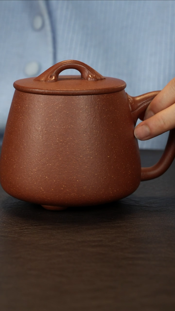 【闪购商品】紫砂茶杯直播福利蒋文琴粗砂红降坡如意盖杯