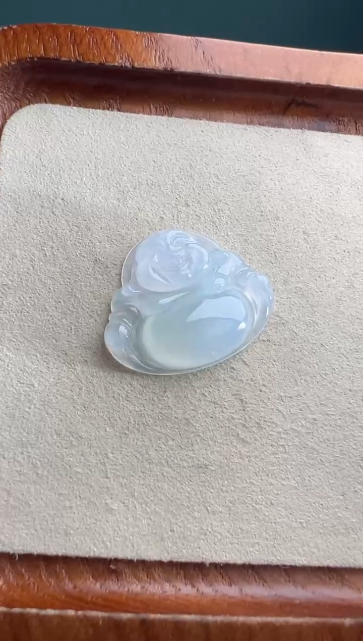 未镶嵌定制翡翠白冰佛公