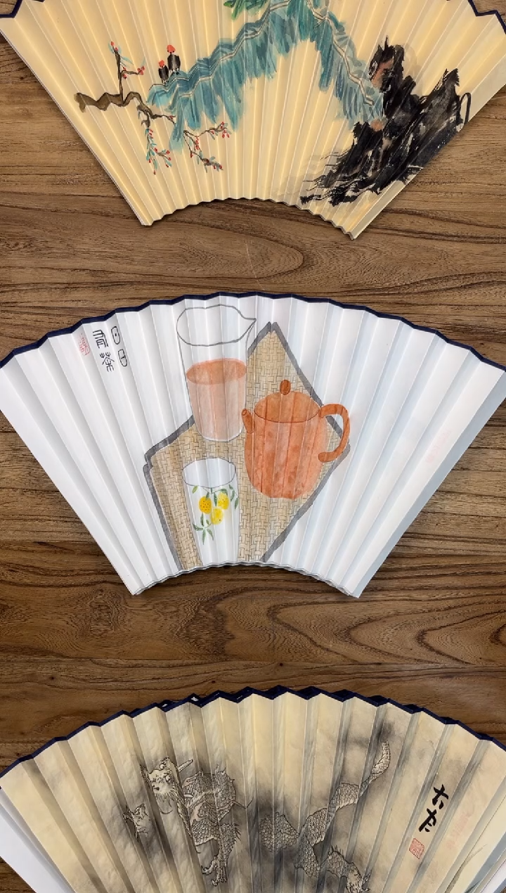 【闪购商品】扇子16方泽黎长物宣纸扇面