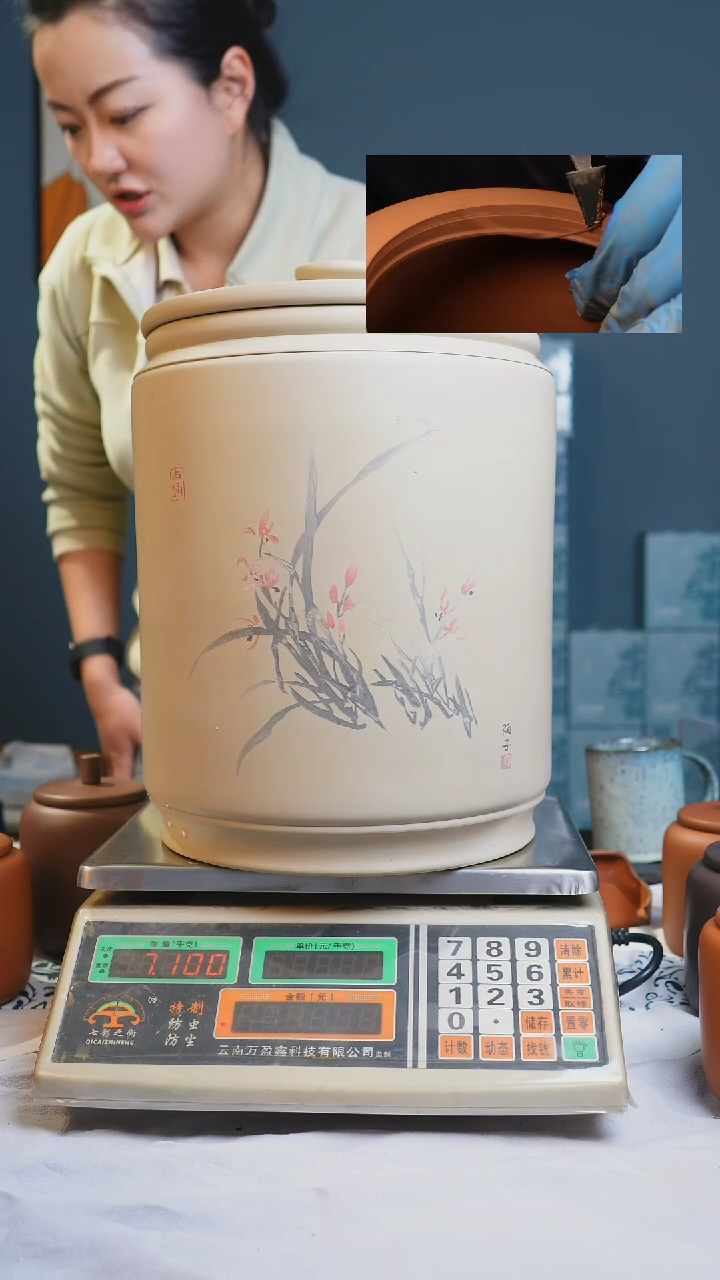 【闪购商品】建水紫陶白泥缸9-12饼兰花