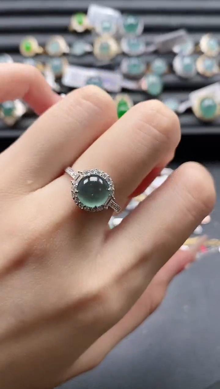 【闪购商品】翡翠戒指银S925镶嵌11111