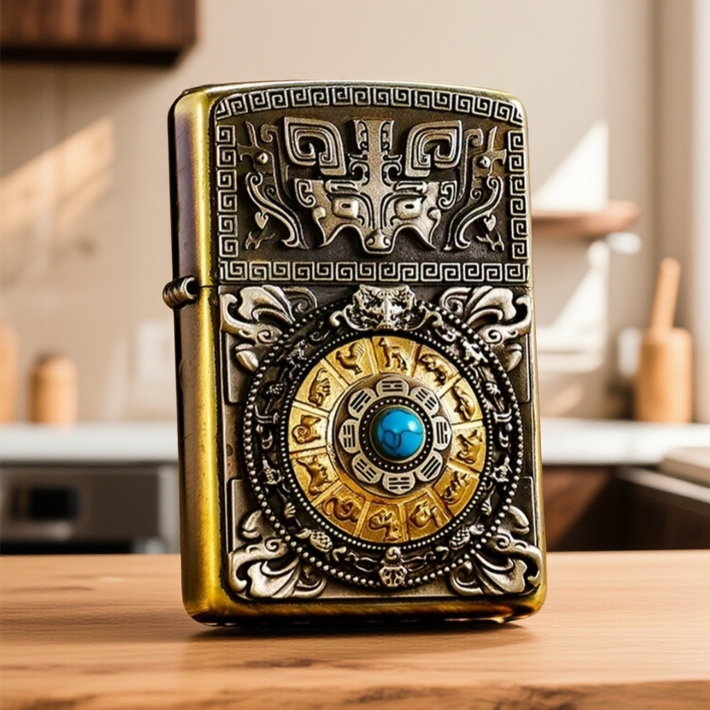 古银十二生肖八宝罗盘（不赠送煤油）