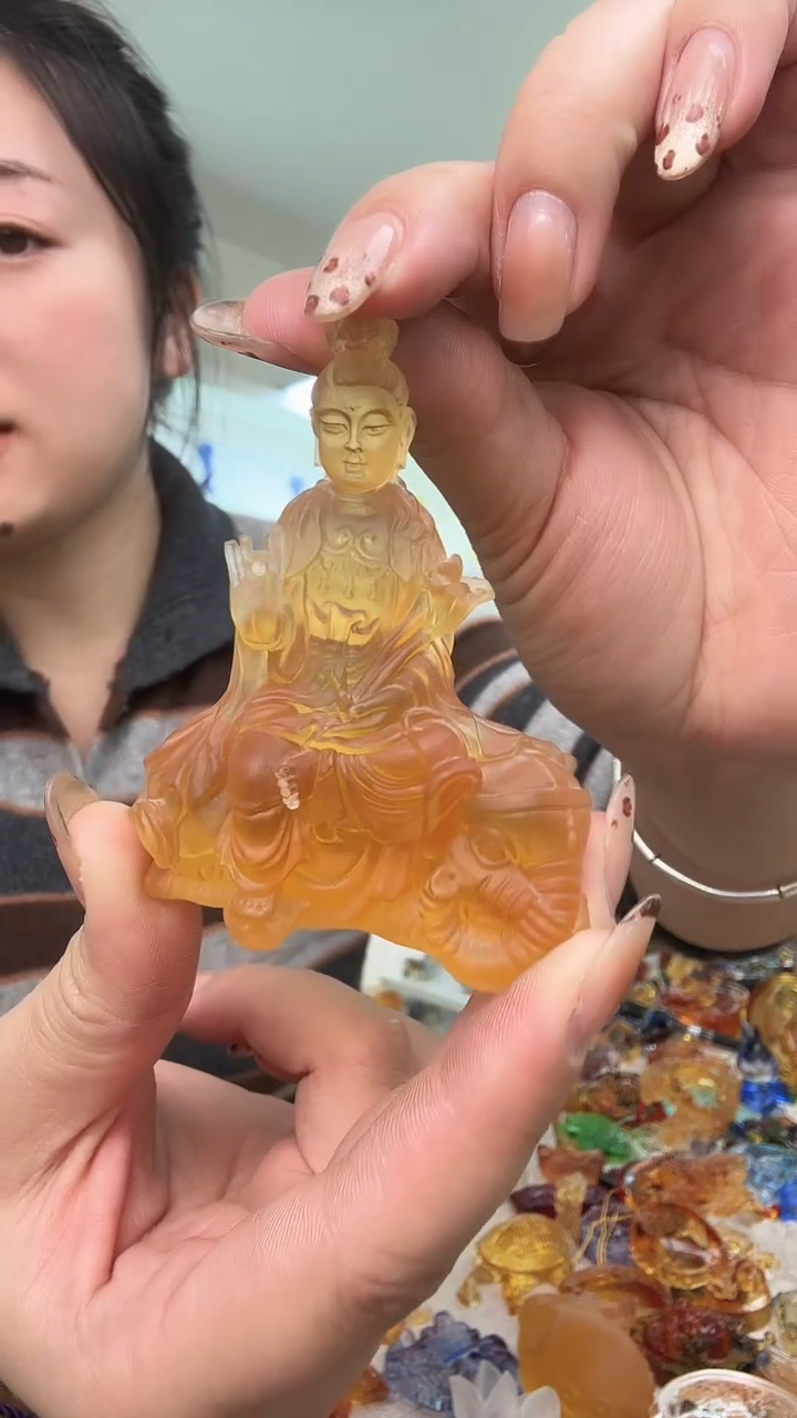 手工艺品琉璃普贤