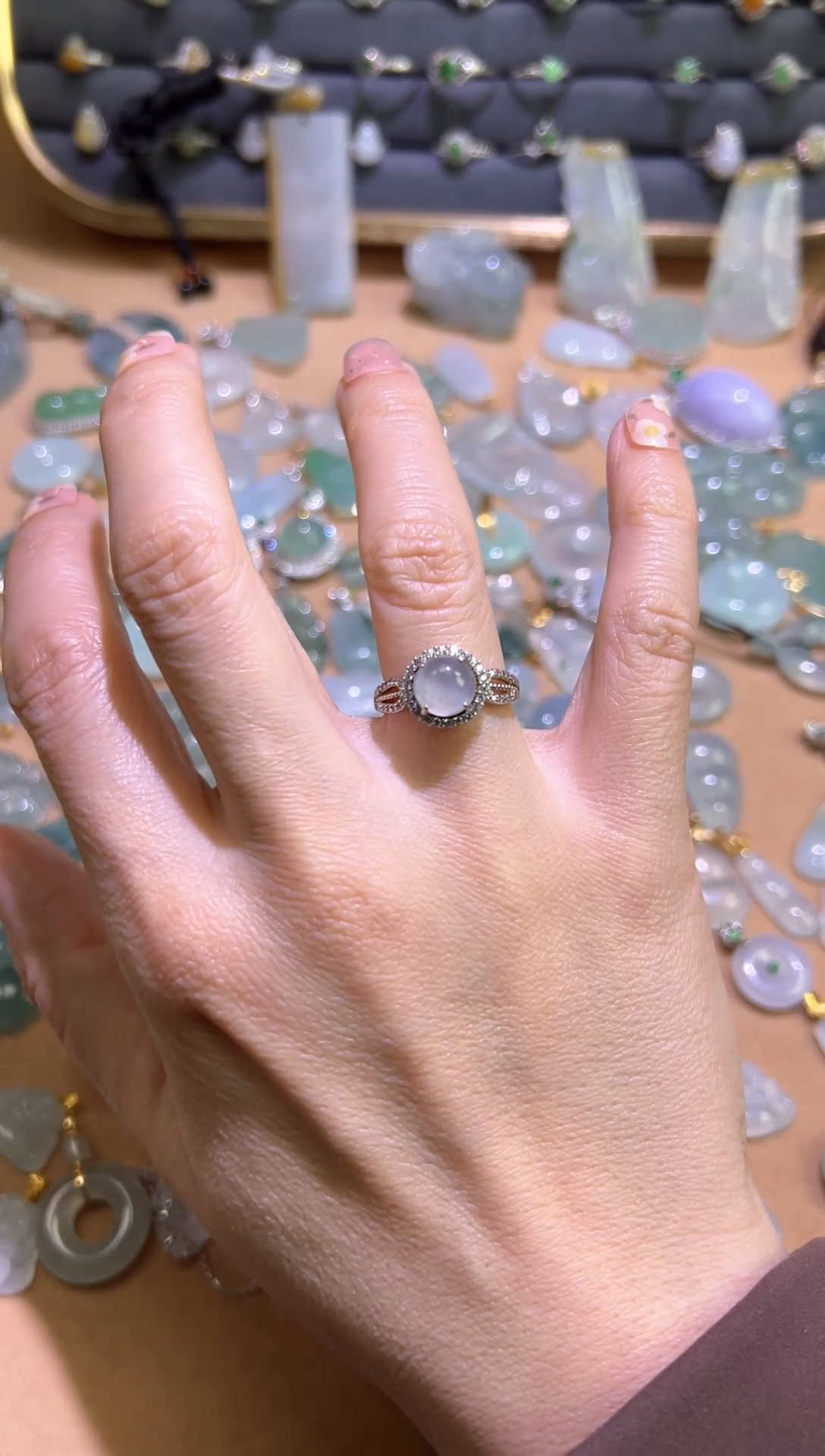 【闪购商品】翡翠颈饰银S925镶嵌戒指