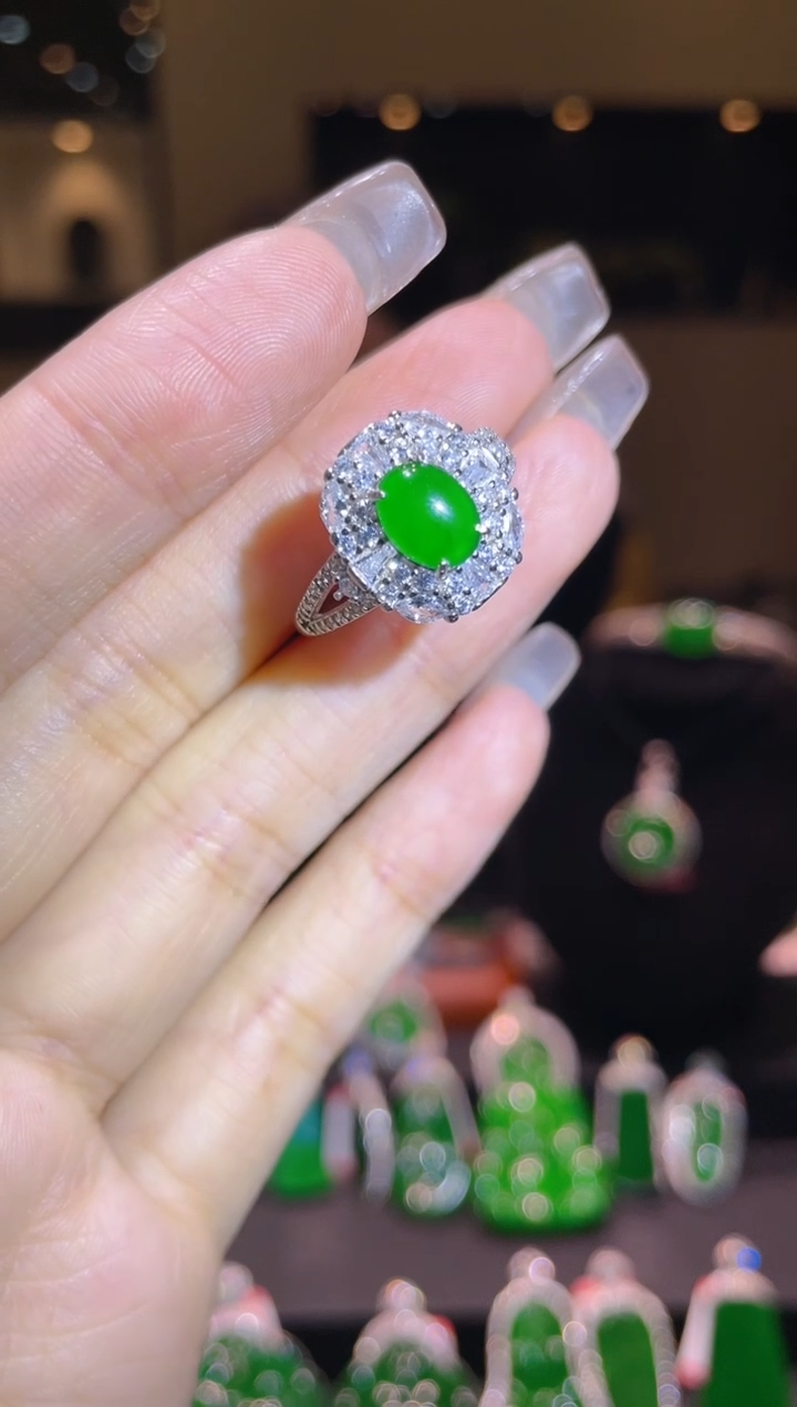 【闪购商品】翡翠吊坠(不含链)银S925镶嵌A60