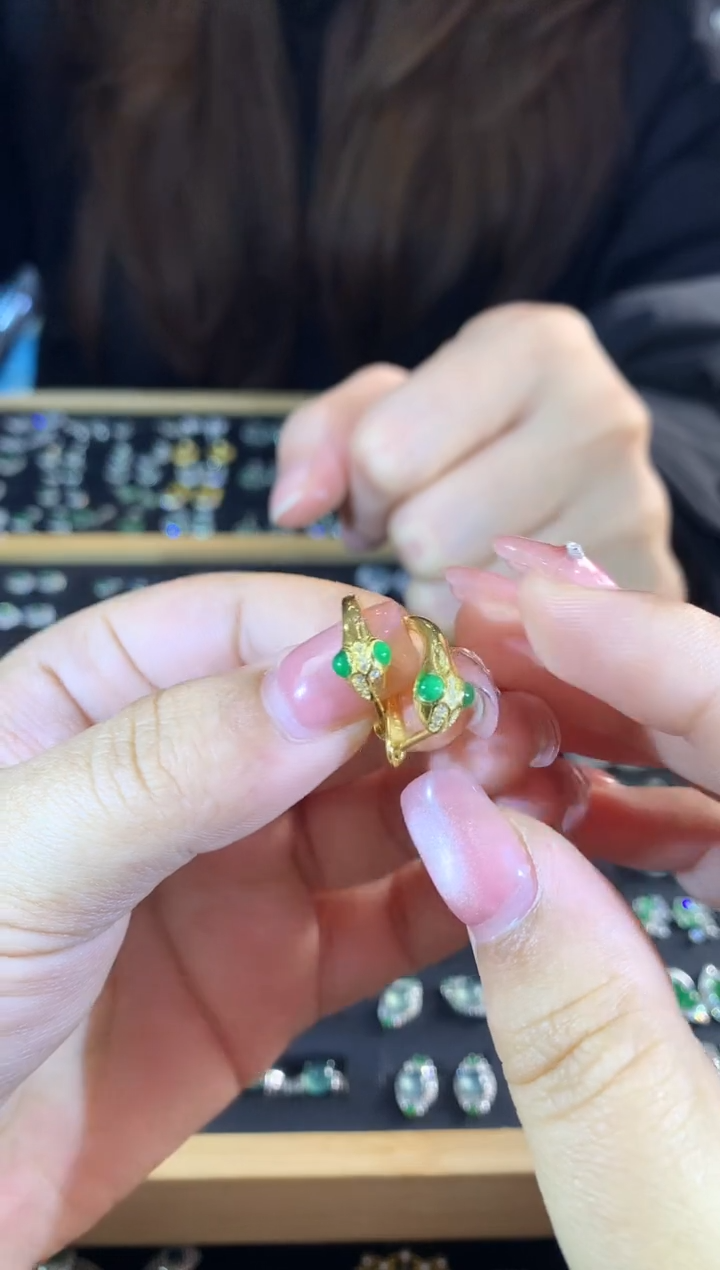 【闪购商品】翡翠耳饰银S925镶嵌059zy时尚