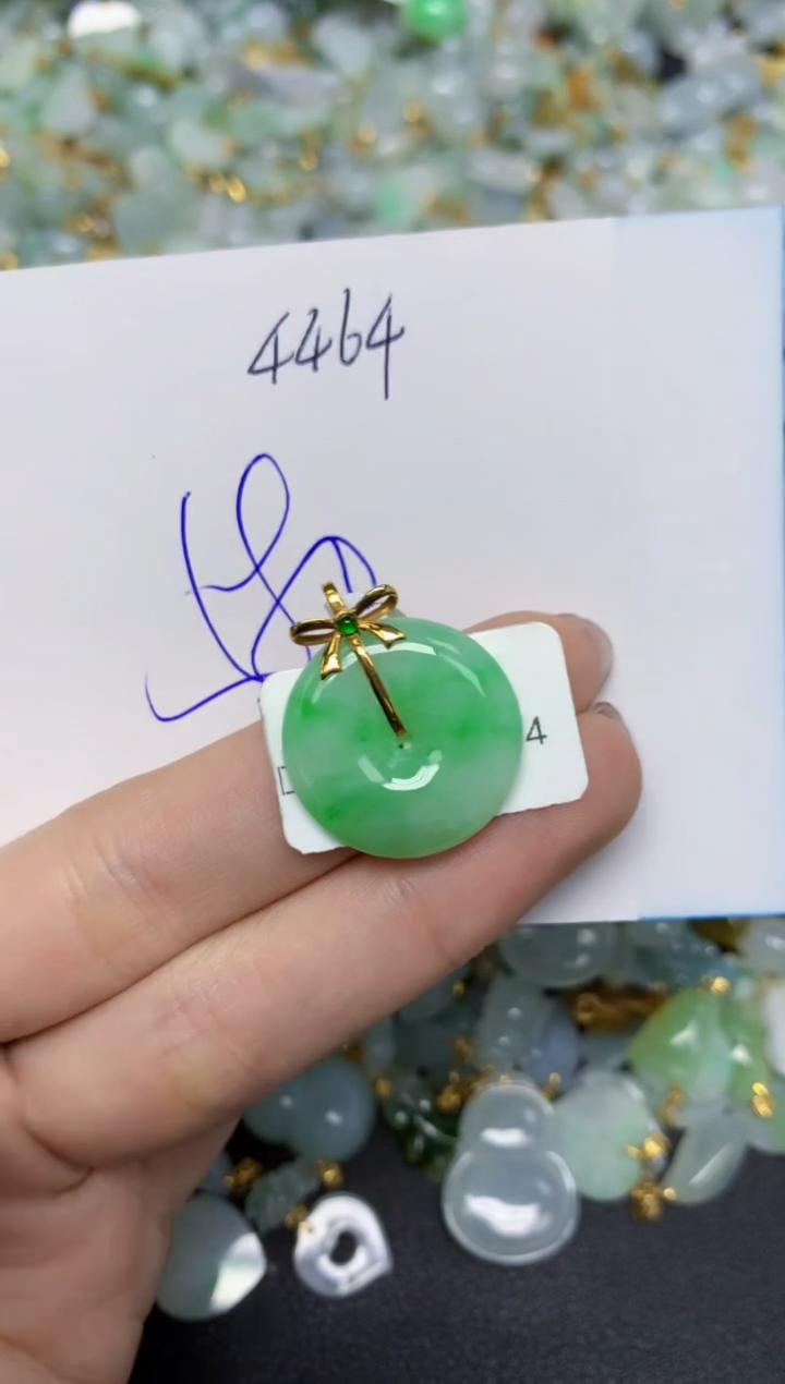 【闪购商品】翡翠颈饰18K金镶嵌 天然翡翠A货