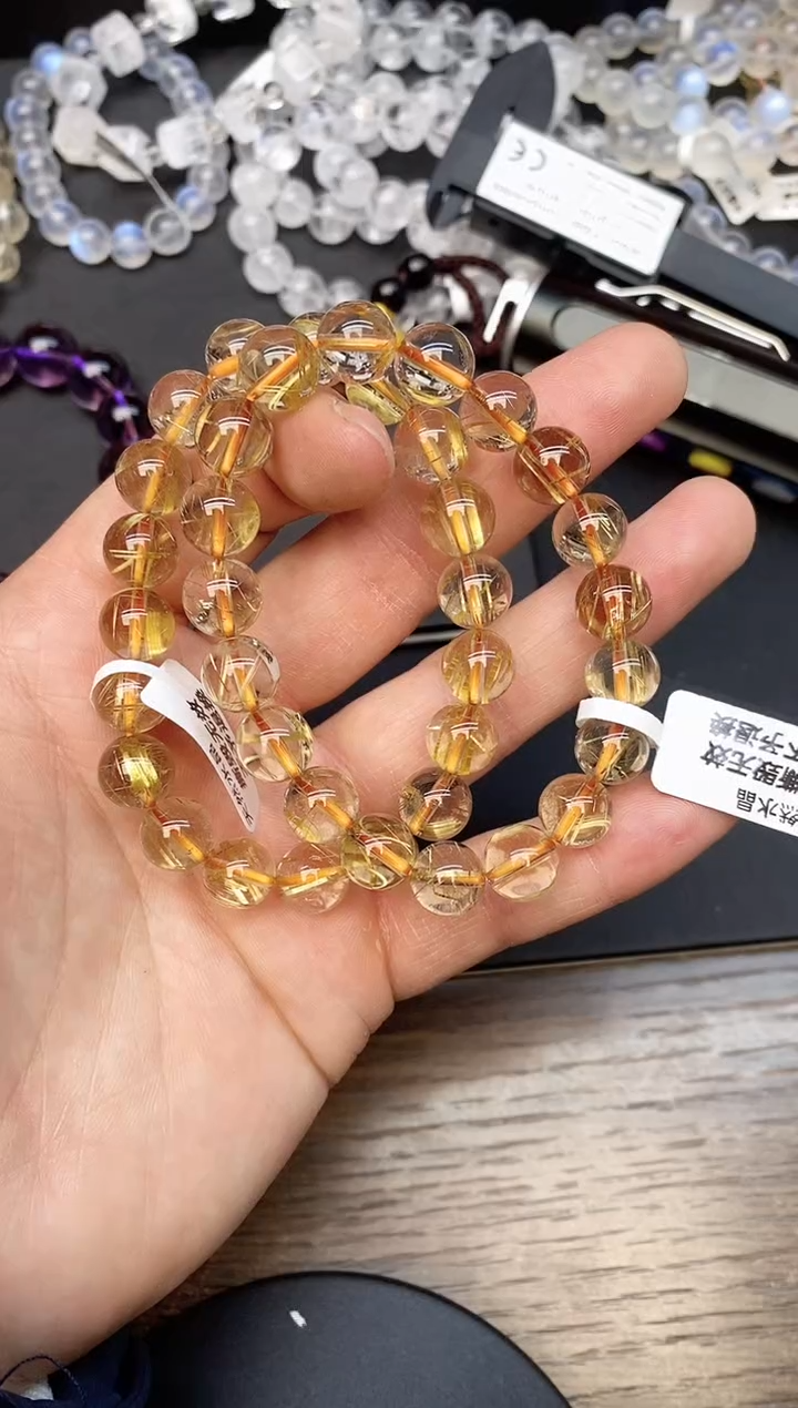 【闪购商品】水晶手串未镶嵌131 金发 10mm 多样性发其一