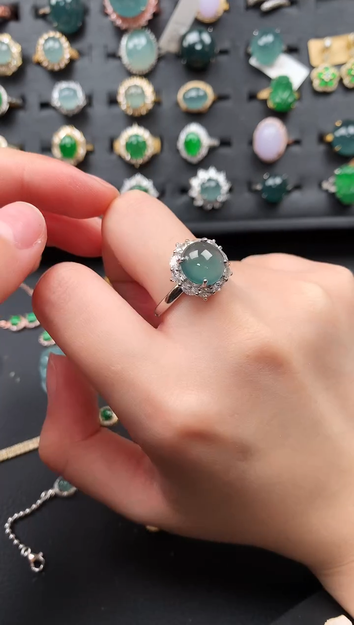 【闪购商品】翡翠戒指银S925镶嵌547457654