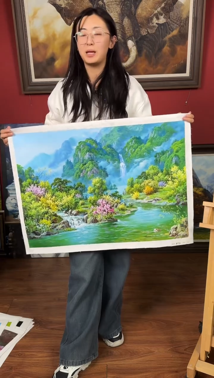 油画【101号】约50*70cm丨朝鲜原创纯手绘孤品油画丨顺丰包邮