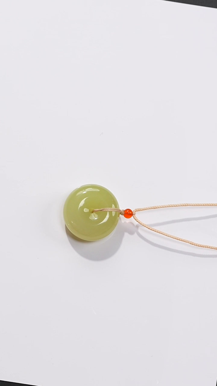 和田玉未镶嵌颈饰黄玉25平安扣