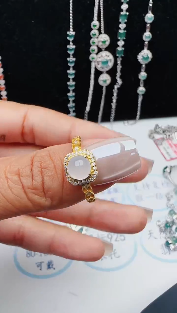 【闪购商品】翡翠戒指银S925镶嵌2131231211