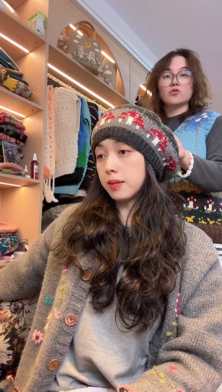 羊毛美利奴蘑菇贝雷帽