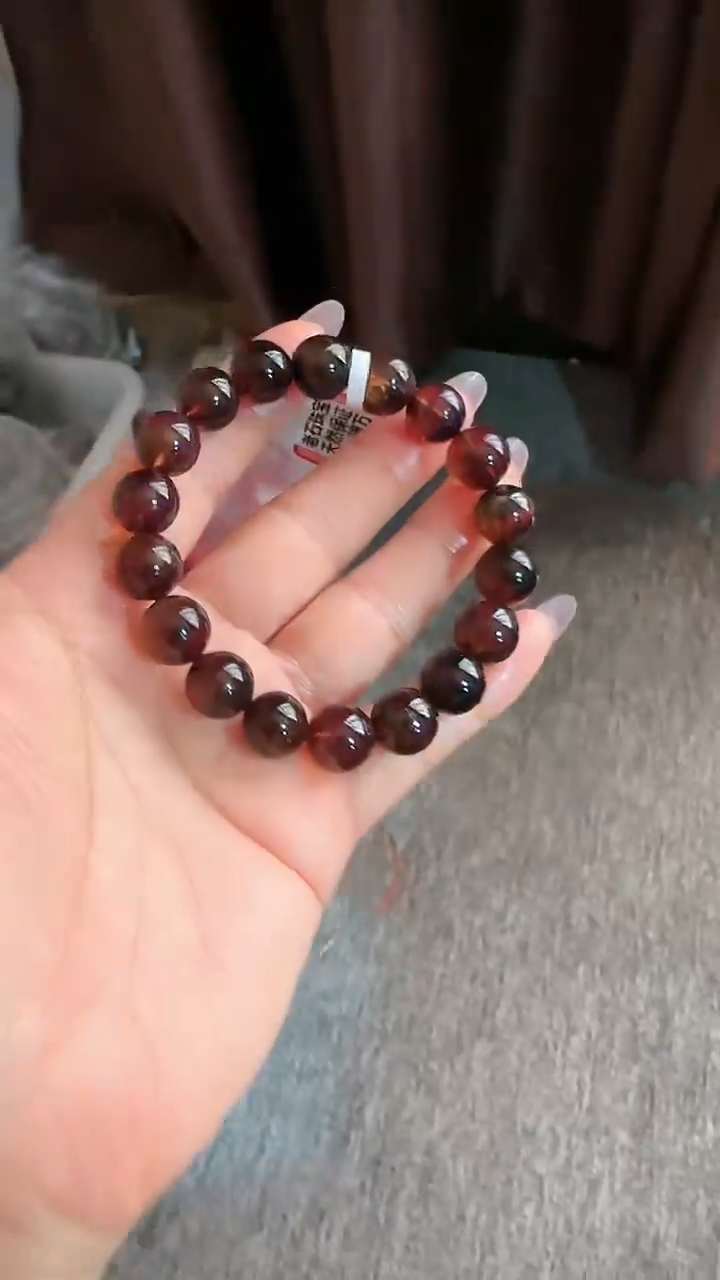 【闪购商品】琥珀手链未镶嵌规格11微瑕紫翳灵草手串#16