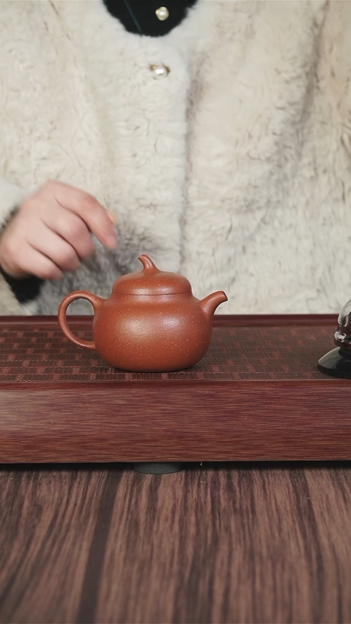 【闪购商品】紫砂茶壶xj  红降坡 茄瓜