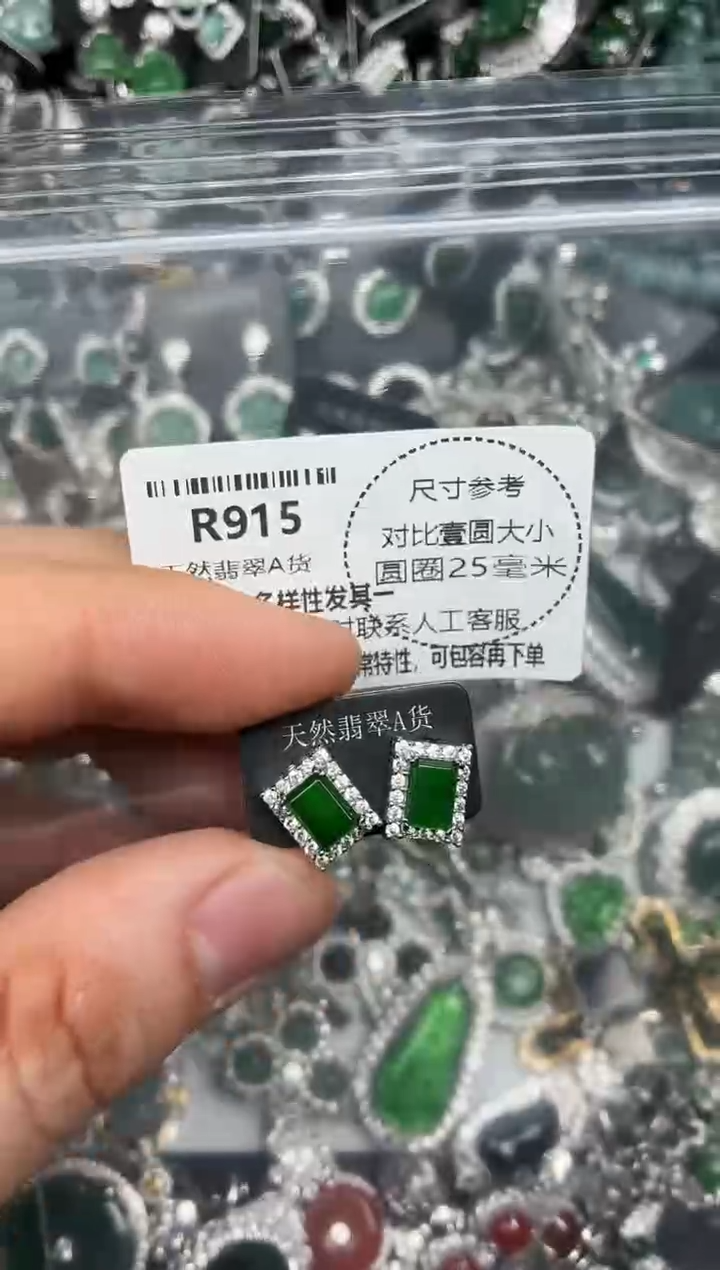 颈饰未镶嵌翡翠R915耳钉