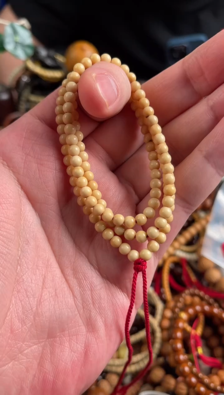 【闪购商品】白玉菩提手串王胖子文玩工作室龙脊圆珠108款