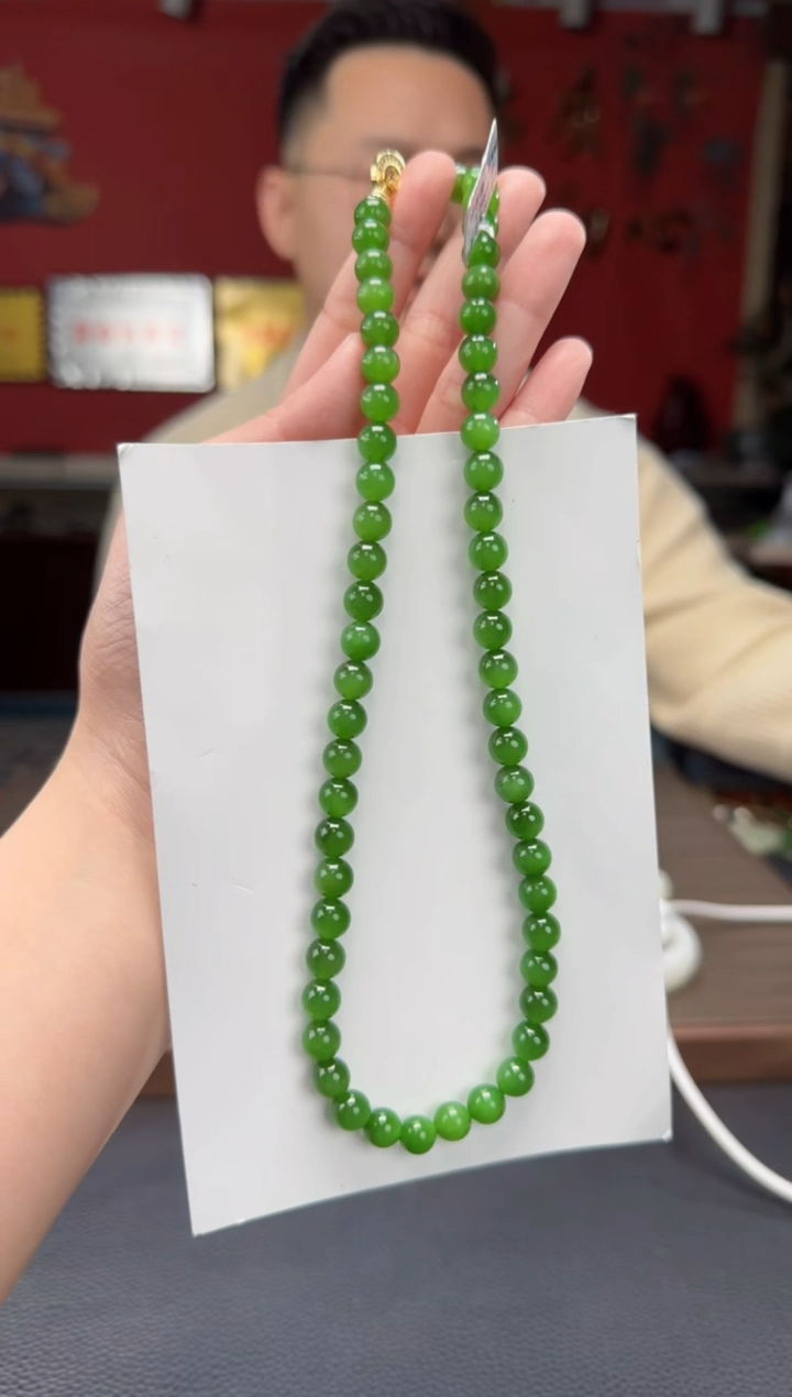 【闪购商品】和田玉颈饰未镶嵌碧玉猫妈妈链卡8