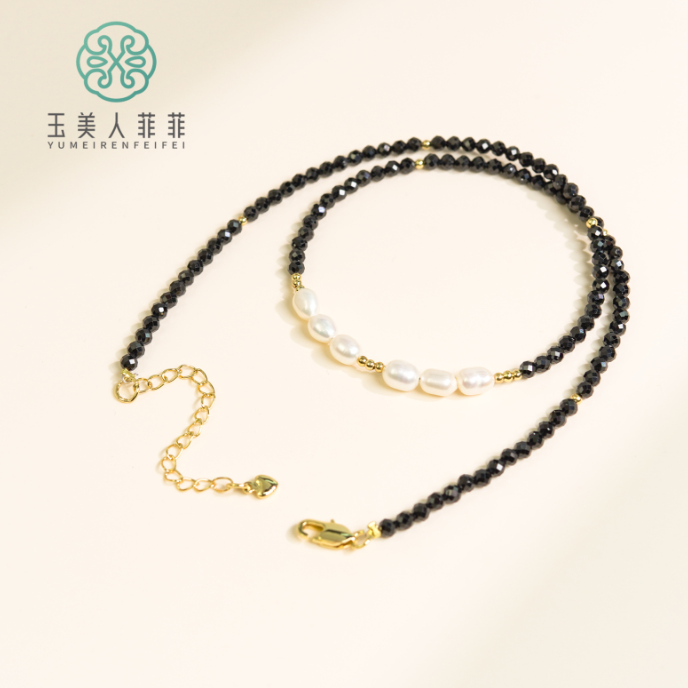 石惑珠宝~黑尖晶项链约3mm/多样性发一