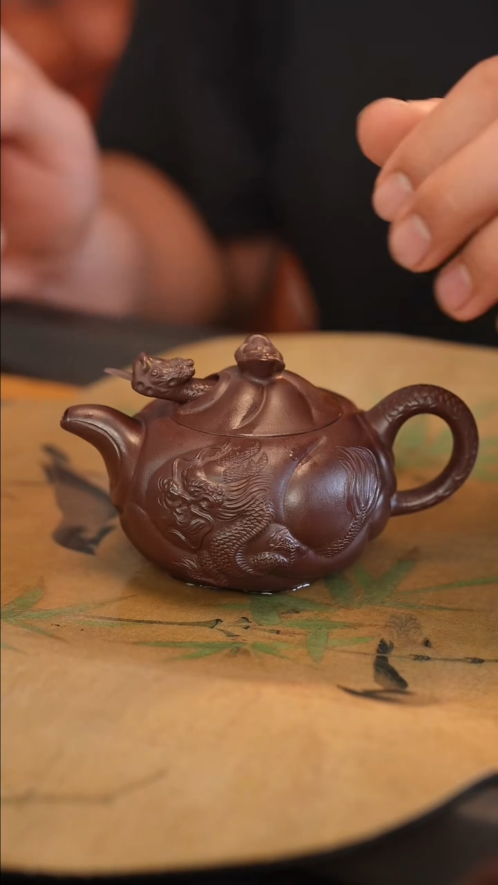 茶壶紫砂鱼化龙 220cc