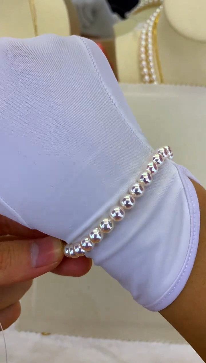 银S925镶嵌DA海水珍珠 GD231 6-7 akoya手链