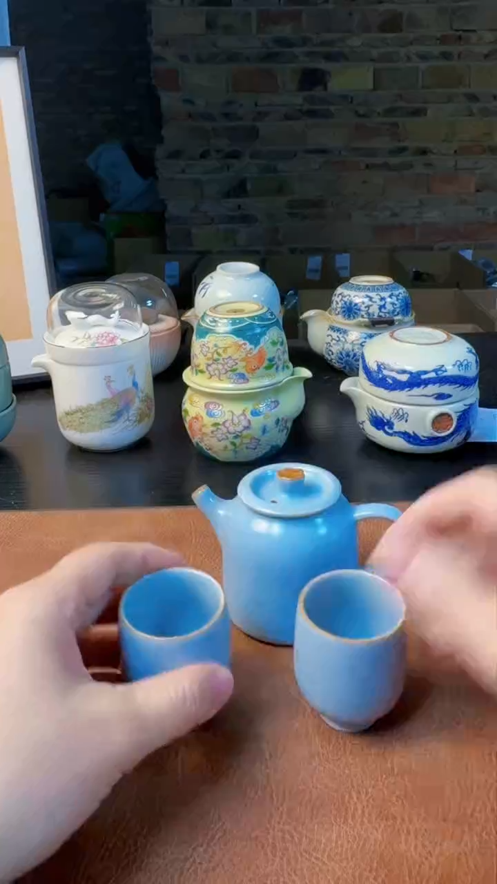 【闪购商品】杯德化羊脂玉瓷，黄龙玉汝旅行快客茶具