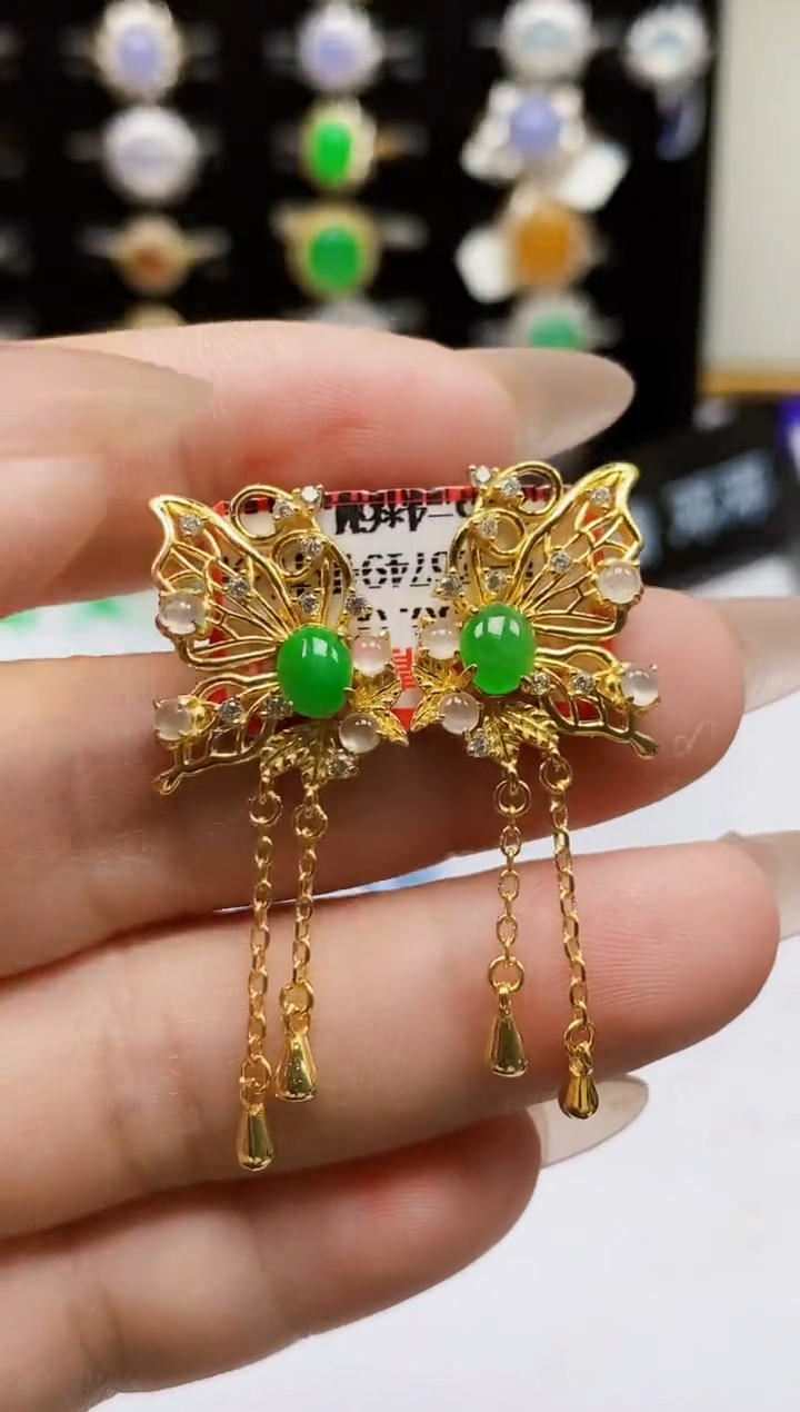 银S925镶嵌戒指翡翠0075