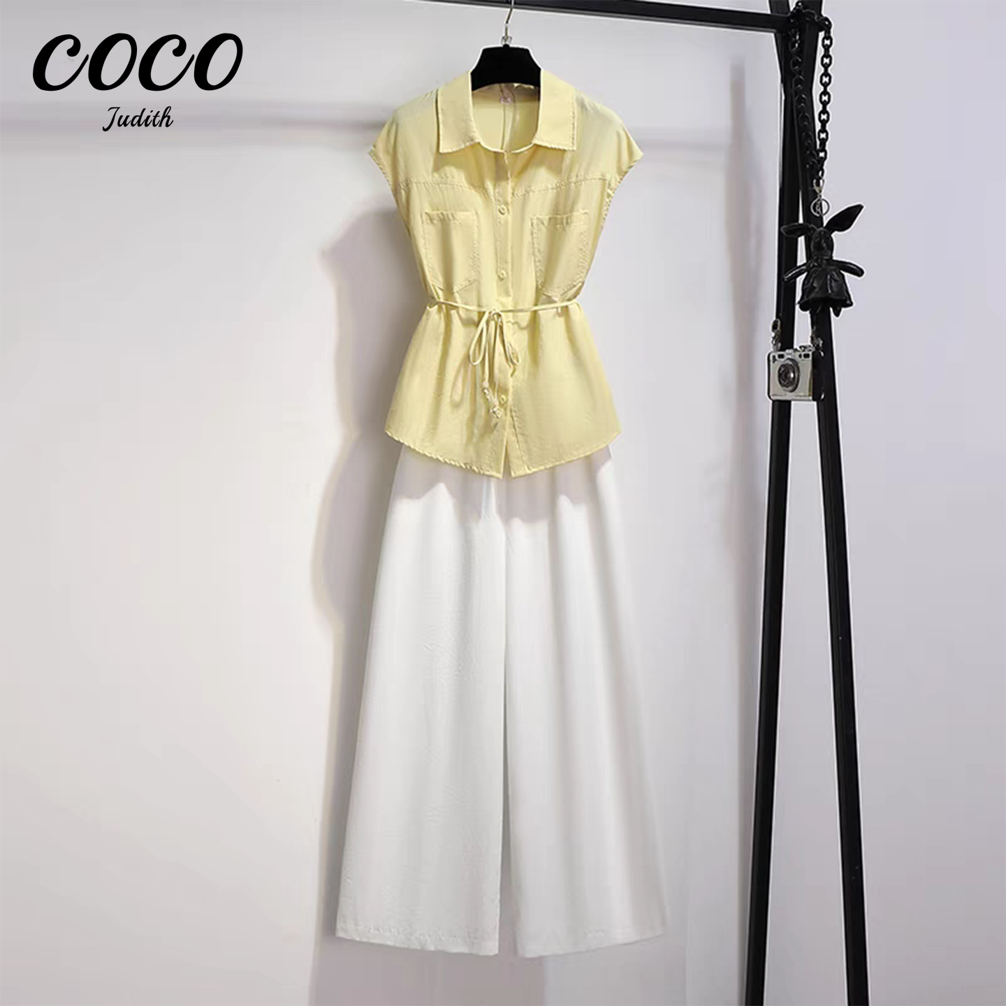 【RG7109】2025年新款夏季法式薄款轻奢气质polo领休闲百搭两件套