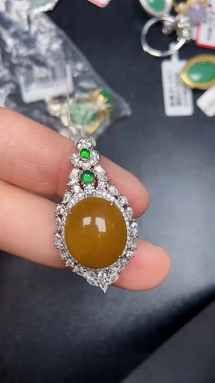 银S925镶嵌戒指翡翠2760