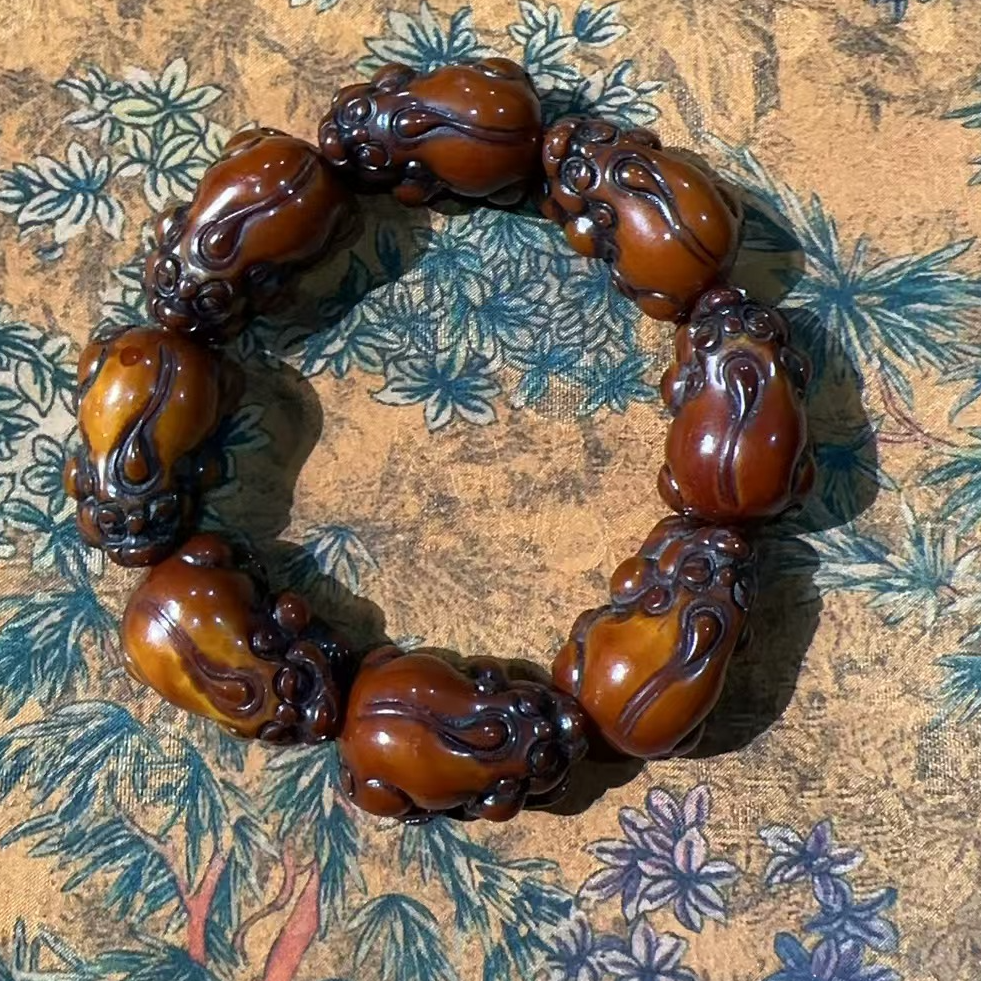 策{闪购商品}新天然蜜蜡手串十九1256