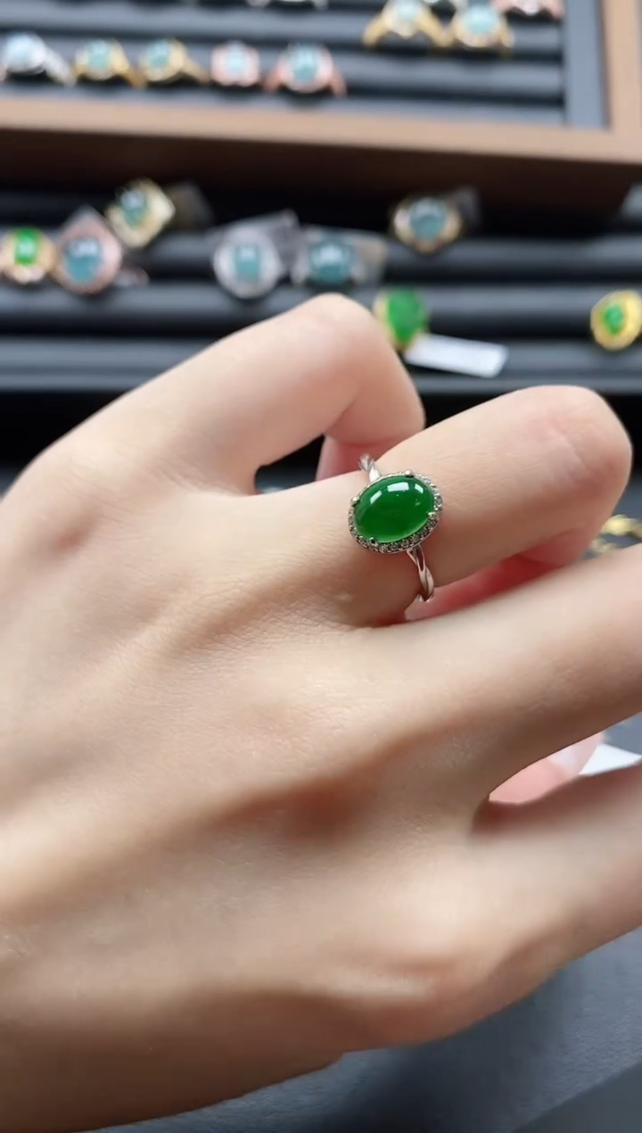 【闪购商品】翡翠戒指银S925镶嵌51151