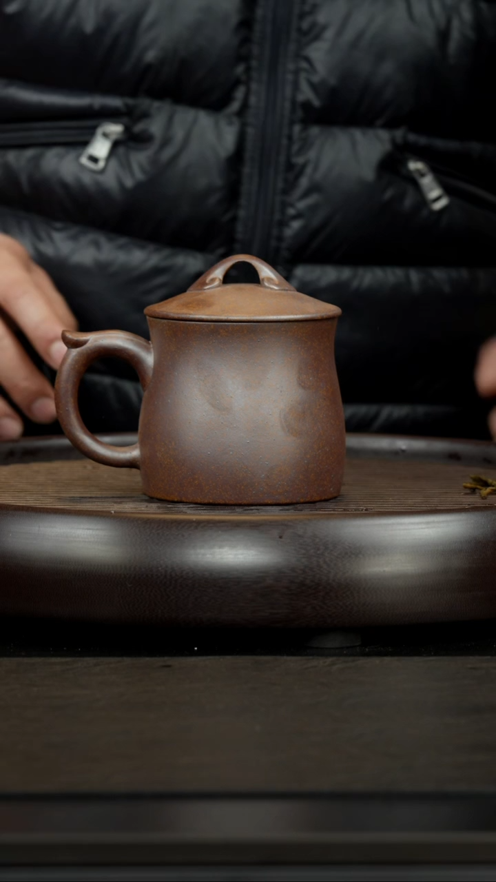 【闪购商品】紫砂茶杯柴烧 如意盖杯