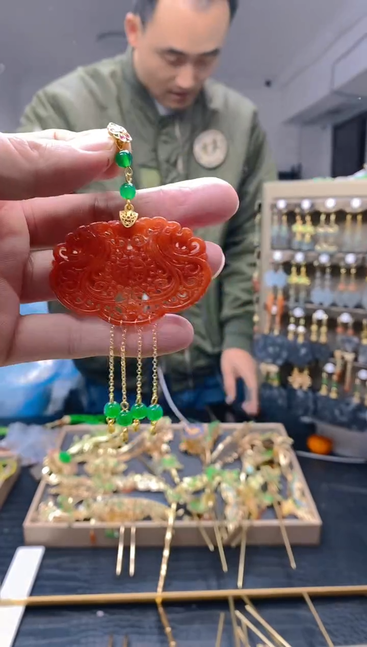 【闪购商品】翡翠耳饰合金206翡翠压襟