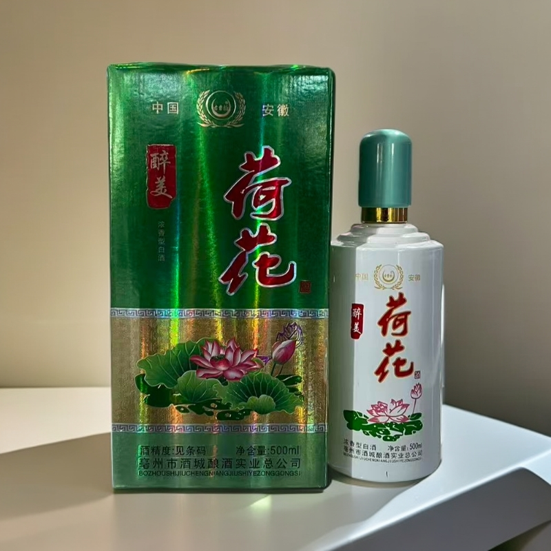 古曹坊优级口粮浓香型白酒荷花500ml