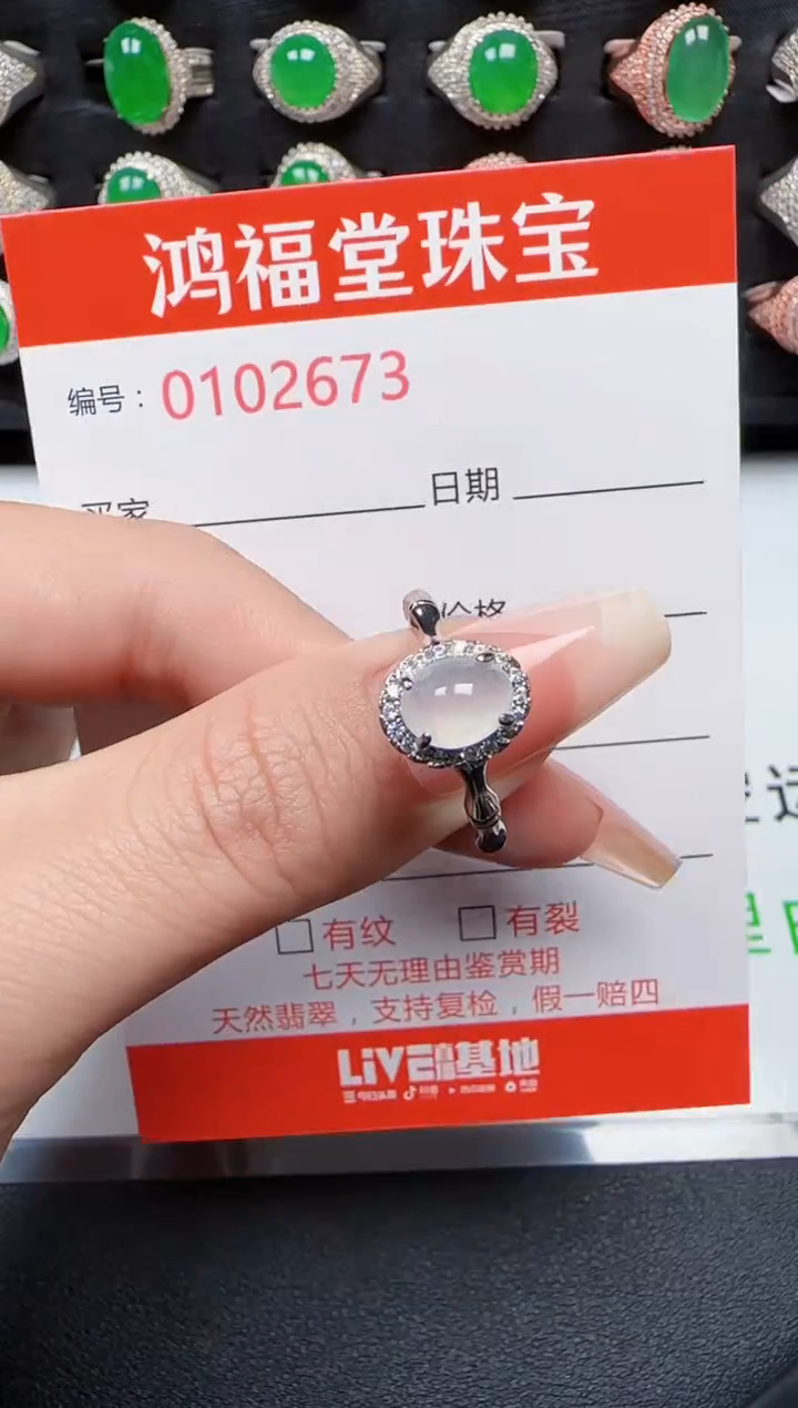 【闪购商品】翡翠戒指银S925镶嵌2673