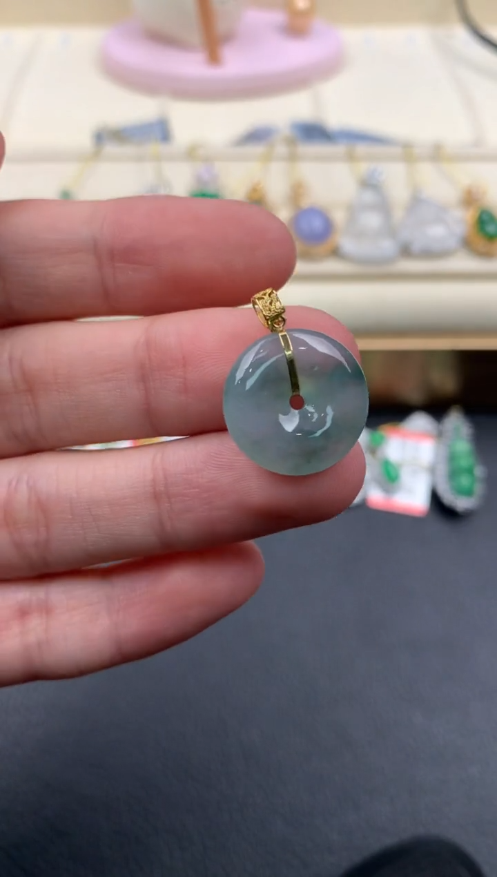 【闪购商品】翡翠颈饰18K金镶嵌A703    