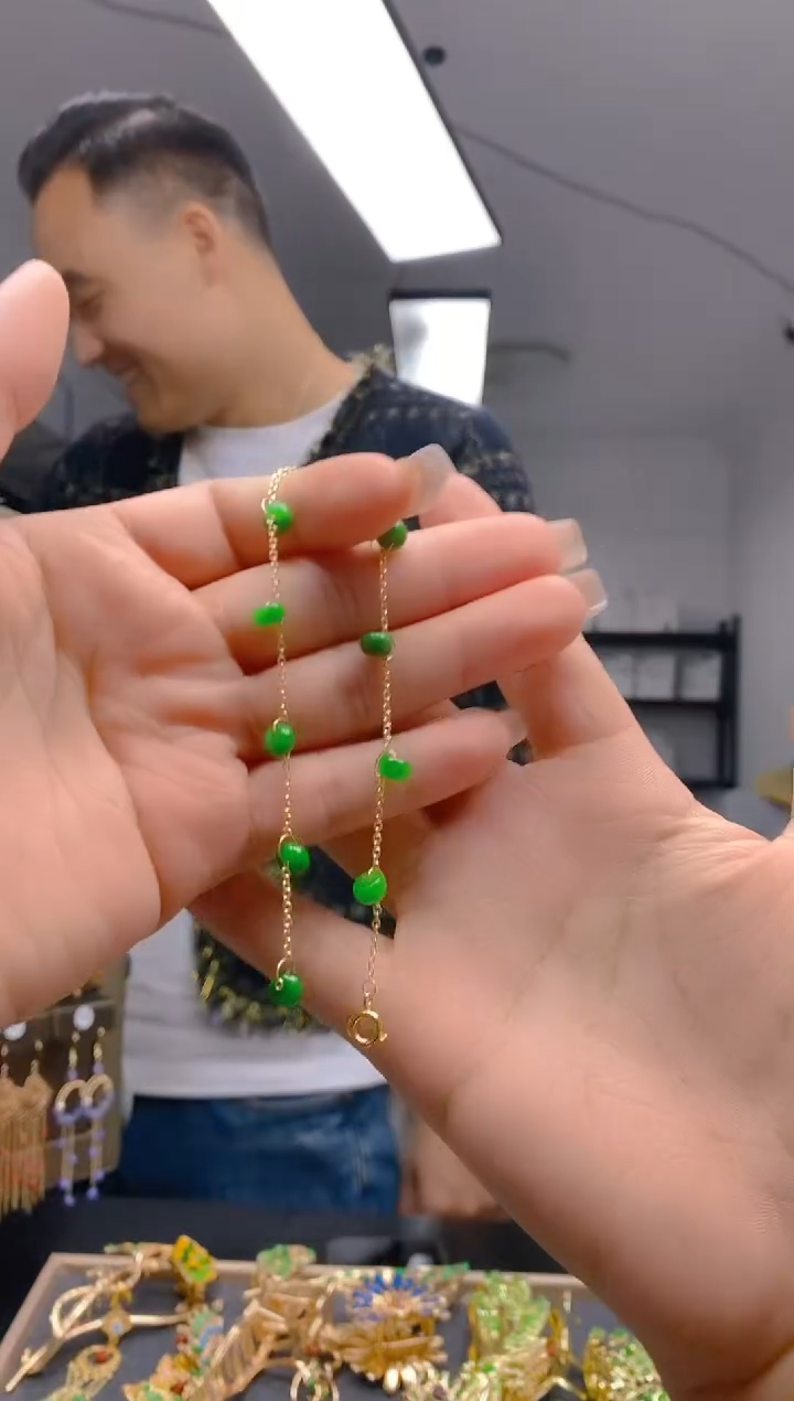 【闪购商品】翡翠耳饰合金267翡翠手链