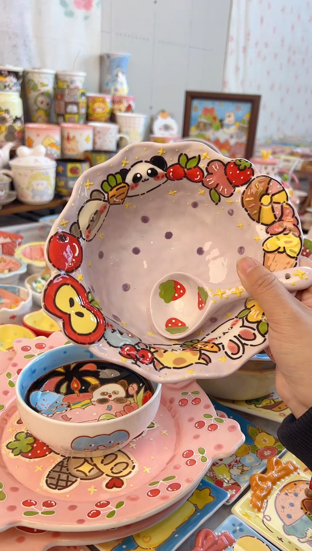 摆件陶景德镇陶瓷手绘微瑕