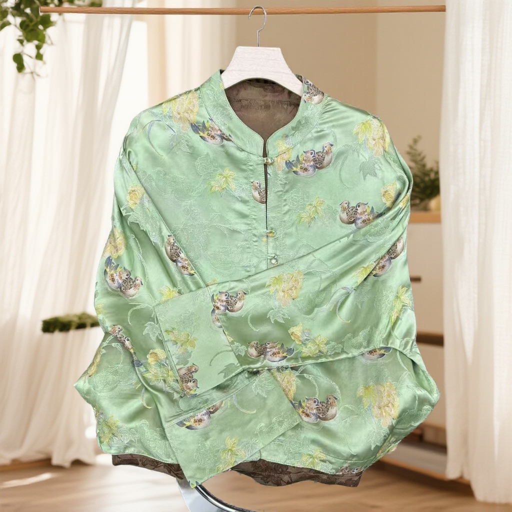 130【琴瑟和鸣】新中式重磅老料刻丝提花高端时尚减龄显瘦气质外套