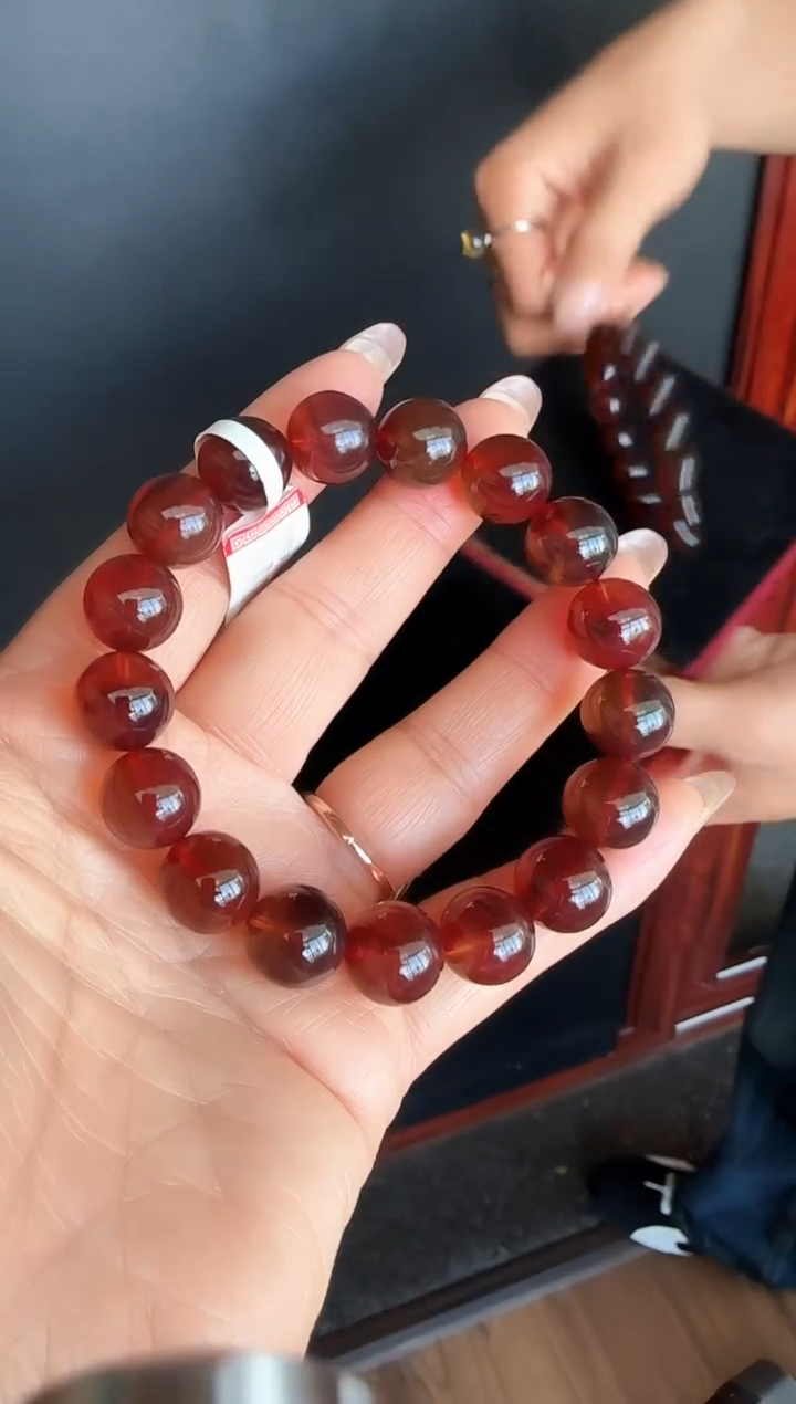 手串琥珀未镶嵌#8缅甸琥珀紫罗兰手串12mm