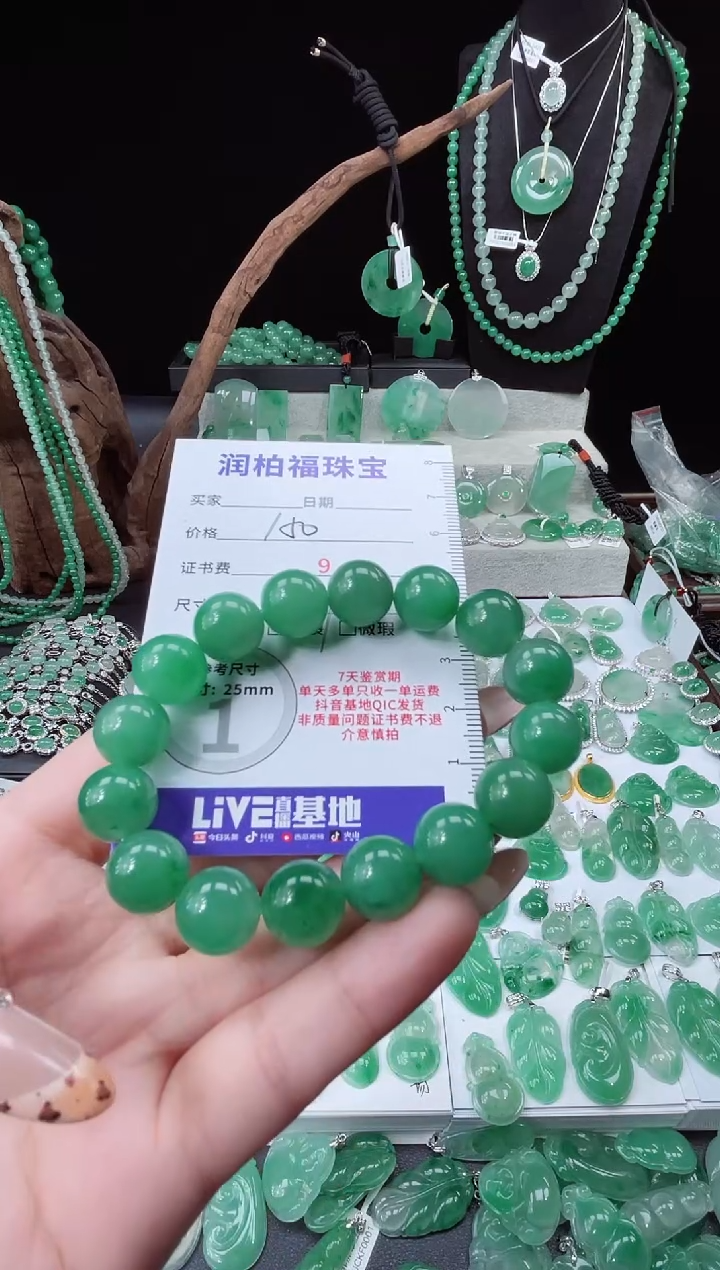 毛衣链未镶嵌石英质玉（非洲翠）依*✨手串 8.160